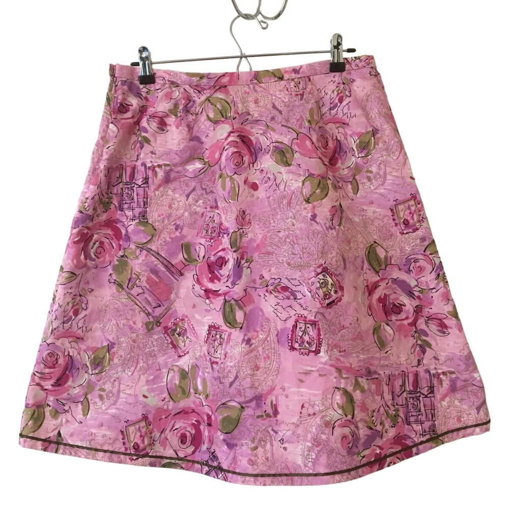 First issue A Liz Claiborne Company Size 10 100% Cotton Pink lined A-line Skirt